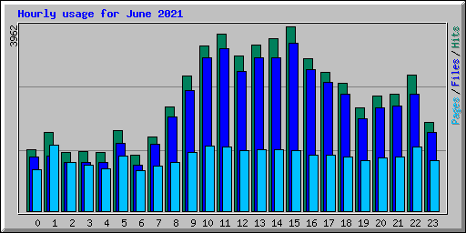 Hourly usage for June 2021