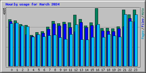 Hourly usage for March 2024